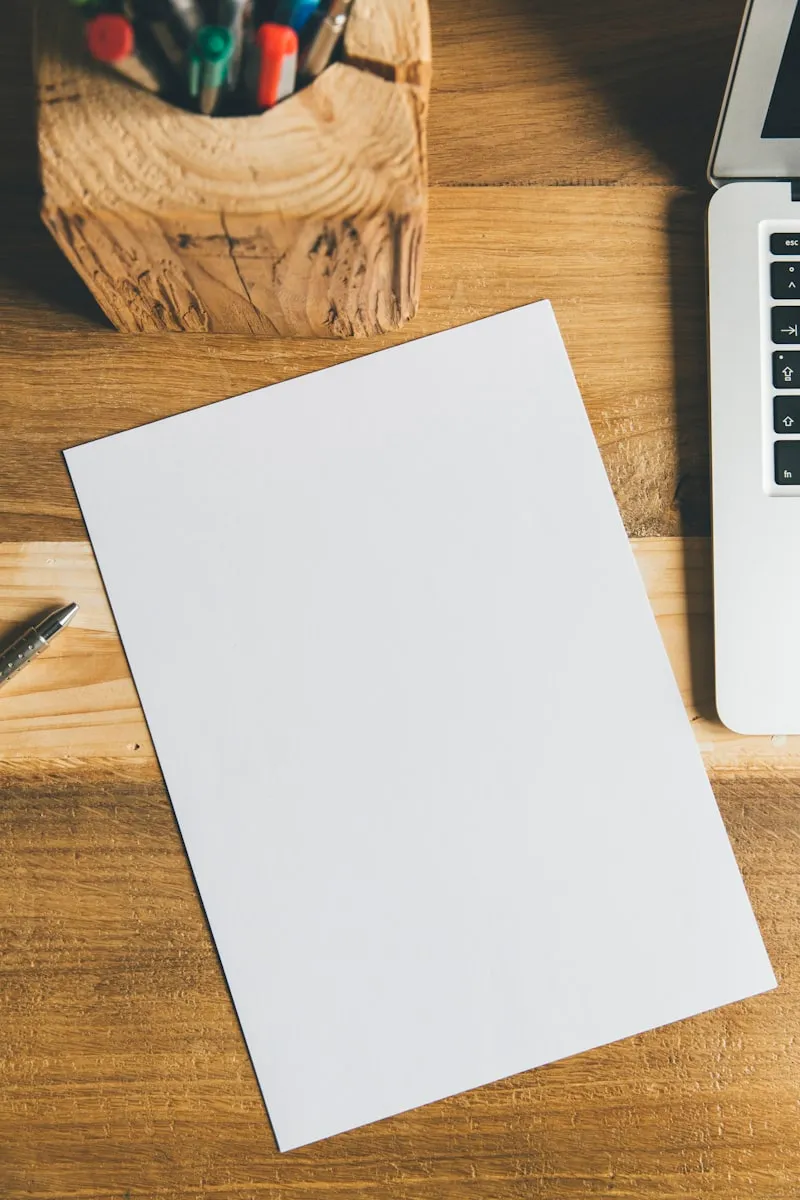 Creative workstation with laptop and external display for design work